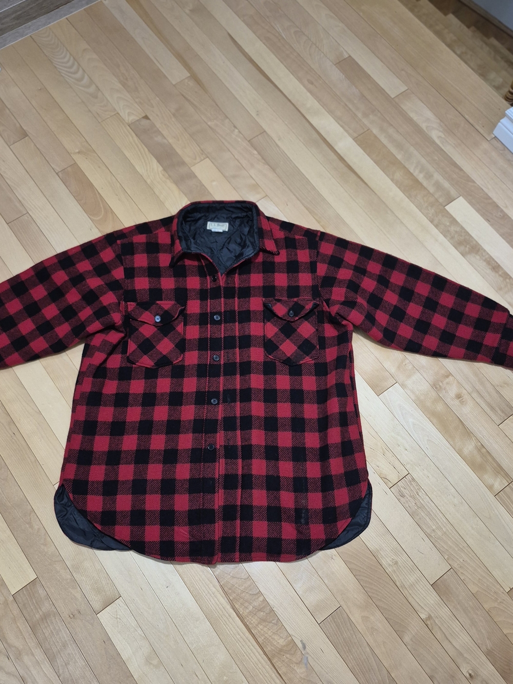L.L. Bean Wool Blend Lined Plaid Field Jacket